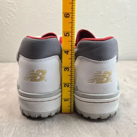 New Balance Boston College 550 Sneakers Mens 10.5 White Red Sporty Low Top Shoes