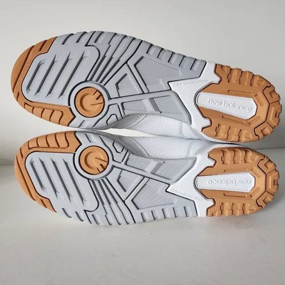 New Balance High Top Shoes Mens 10 White &amp; Orange Basketball Sneakers BB650RCL