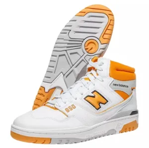 New Balance High Top Shoes Mens 10 White &amp; Orange Basketball Sneakers BB650RCL