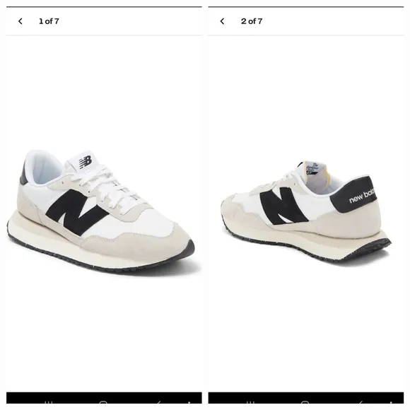 New Balance Men's White and Black Sneakers