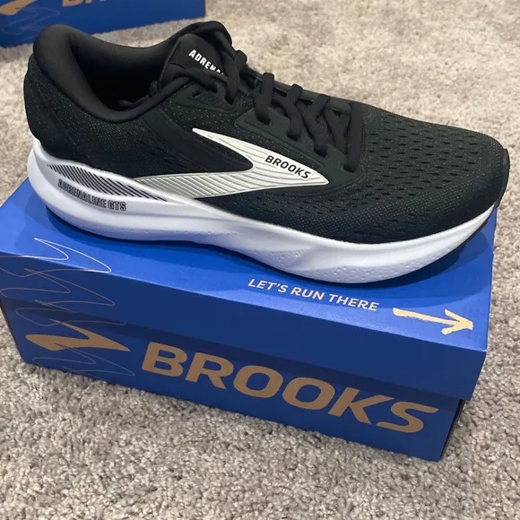 New Brooks Glycerin GTS 21 Black White Running Shoes 1104201D-090 Mens Size 9.5D