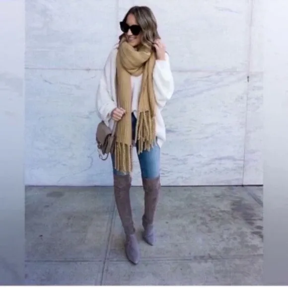 NEW CARINA' TAUPE OVER THE KNEE SUEDE LEATHER BOOTS Size 6