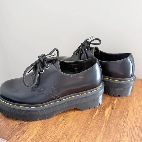 NEW Dr. Martens 8053 Leather Platform Chunky Casual Shoes Black Women's Size 6
