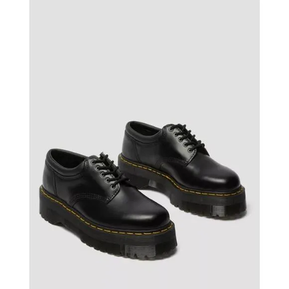 NEW Dr. Martens 8053 Leather Platform Chunky Casual Shoes Black Women's Size 6