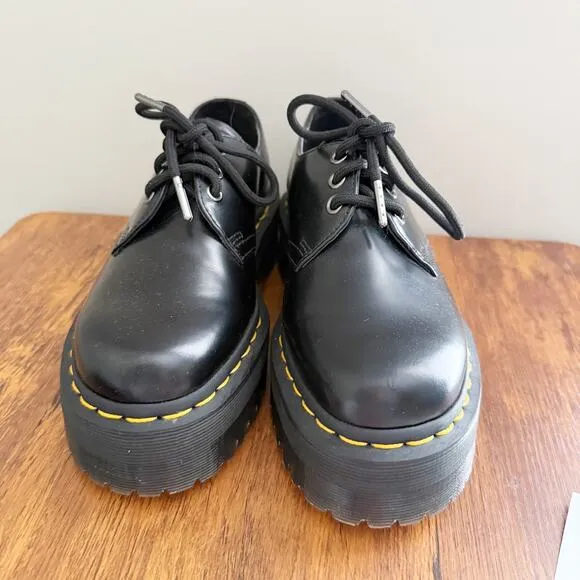 NEW Dr. Martens 8053 Leather Platform Chunky Casual Shoes Black Women's Size 6
