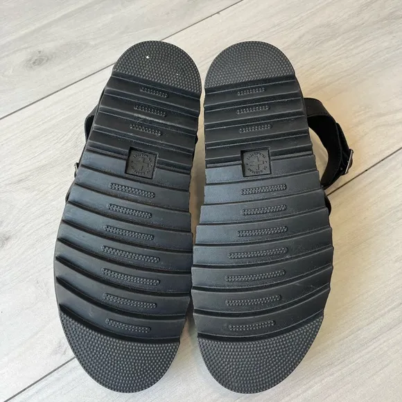 NEW Dr Martens Blaire Hydro Black Leather Platform Sandals