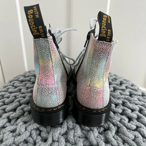 NEW Dr. Martens combat iridescent rainbow suede boots