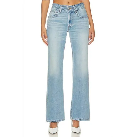 NEW ETICA bianca banded bootcut jeans in saladita