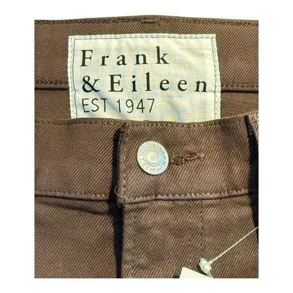 NEW Frank &amp; Eileen Cork Straight Leg Jeans Chocolate Brown Denim Size 6 (28) NWT