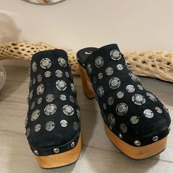 New Free People Claudia Size Black Coin Platform Clog size 38 (US 7.5)
