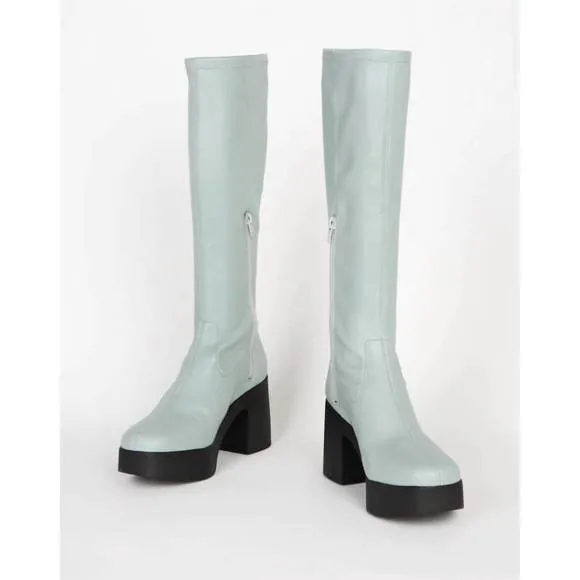 NEW INTENTIONALLY BLANK marz vegan platform boot in sky blue
