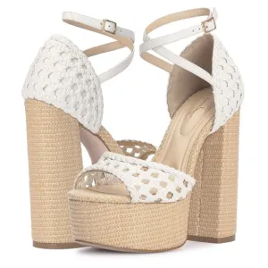 NEW Jessica Simpson Aditi Woven Platform Ankle Strap Sandals in Bright W…