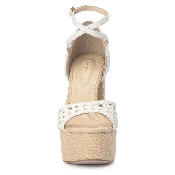 NEW Jessica Simpson Aditi Woven Platform Ankle Strap Sandals in Bright W…
