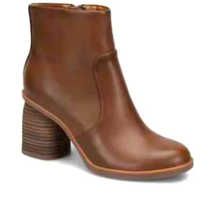 NEW KORK-EASE DESTINY Stacked 3” HEEL ANKLE BOOTS Classic Brown WOMEN'S SIZE 6.5