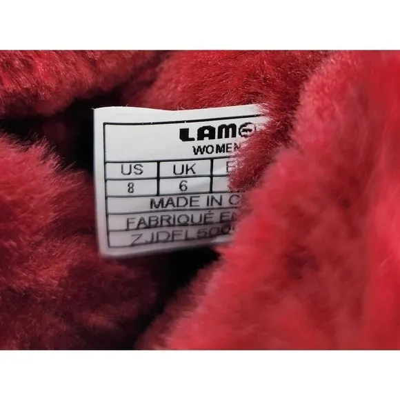 New Lamo Linden Water &amp; Stain Resistant Lace-Up Suede Boots Burgundy Size 8