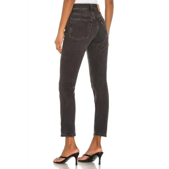 NEW LEVI'S 501 skinny jeans in black stick