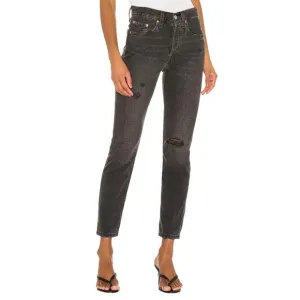 NEW LEVI'S 501 skinny jeans in black stick