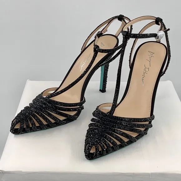 🌹New Listing🌹NWT Betsey Johnson Sbali Women’s Black Embellished Sandals Shoes