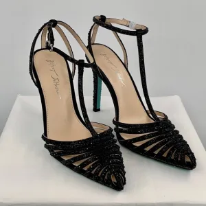 🌹New Listing🌹NWT Betsey Johnson Sbali Women’s Black Embellished Sandals Shoes