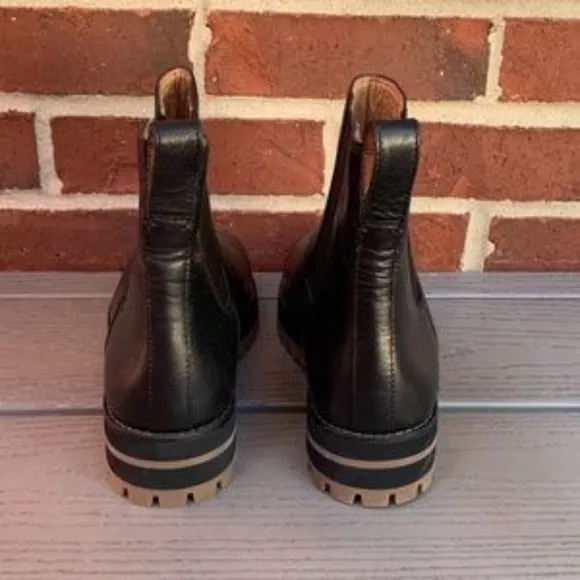 New Madewell The Ivy Chelsea Black Leather Boots