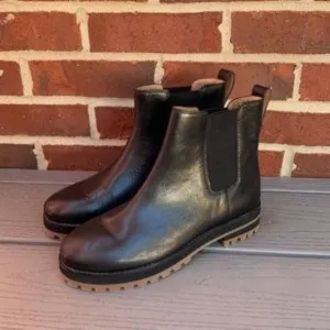New Madewell The Ivy Chelsea Black Leather Boots