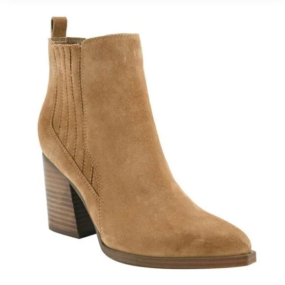 New Marc Fisher Women’s Ankle Boots sz 11 Madden Suede bootie brown tan western