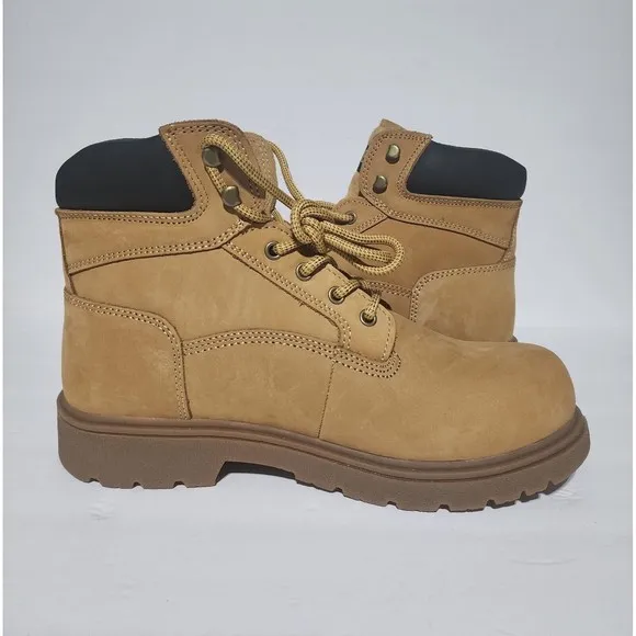 New Men's Tan Suede WOLVERINE CHEYENNE Leather Work Boots Oil Resistant Size 10