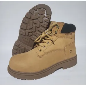 New Men's Tan Suede WOLVERINE CHEYENNE Leather Work Boots Oil Resistant Size 10