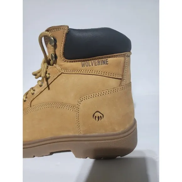 New Men's Tan Suede WOLVERINE CHEYENNE Leather Work Boots Oil Resistant Size 10