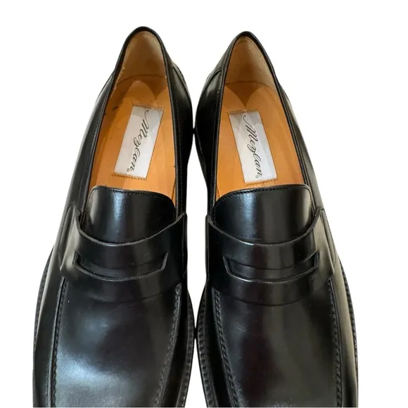 New Mezlan Coruna Men's Black Leather Slip-on Loafers Dress Shoes 8.5  8.5M