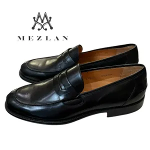 New Mezlan Coruna Men's Black Leather Slip-on Loafers Dress Shoes 8.5  8.5M