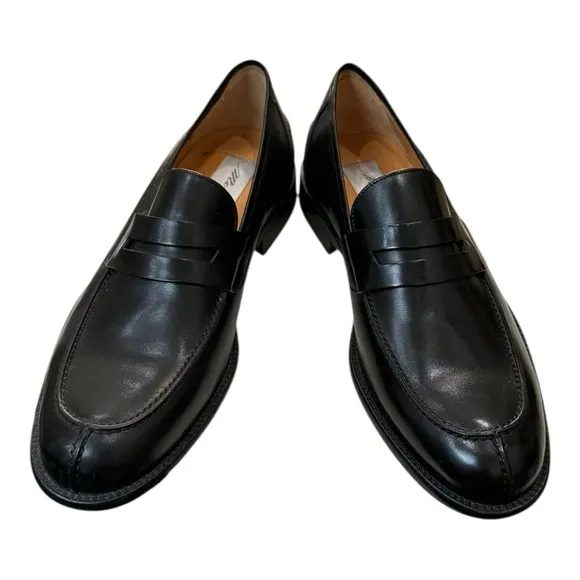 New Mezlan Coruna Men's Black Leather Slip-on Loafers Dress Shoes 8.5  8.5M