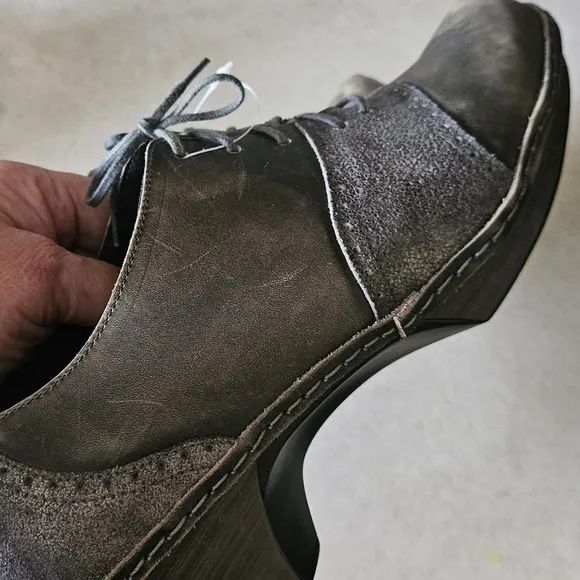 NEW! NAOT Women's Leather Besalu Voyage Lace Up Wedge Oxford Pump Heel 40=9/9.5.