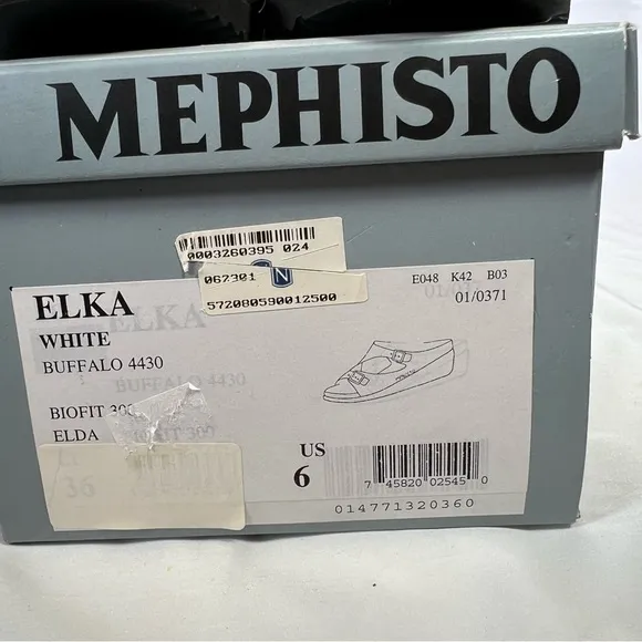 NEW NIB Mephisto Elka White Leather White Wedge Saldals Shoes Size 6 US 36 EU
