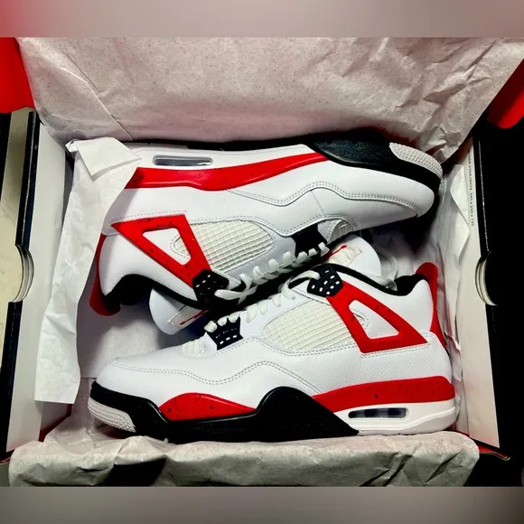 NEW Nike Air Jordan 4 Retro Red Cement DH6927-161 Men's Size 11 Sneakers Shoes