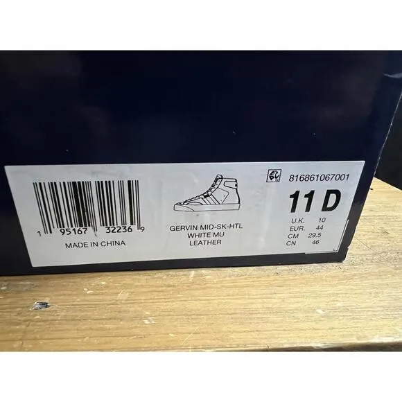 NEW POLO RALPH LAUREN GERVIN MID WHITE / BLACK SNEAKER/SHOES NWB US 11 EUR 44