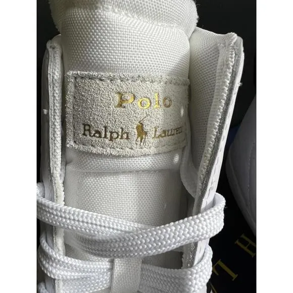 NEW POLO RALPH LAUREN GERVIN MID WHITE / BLACK SNEAKER/SHOES NWB US 11 EUR 44