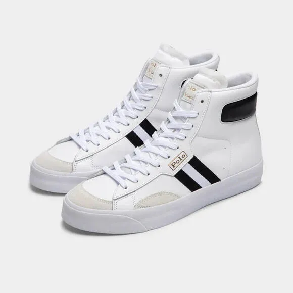NEW POLO RALPH LAUREN GERVIN MID WHITE / BLACK SNEAKER/SHOES NWB US 11 EUR 44