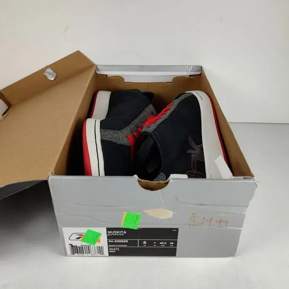 New Rare Vintage Reebok Musika Black Red Skate Shoes 2004 mens size 8
