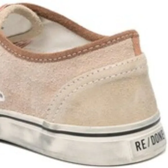 NEW RE/DONE 70s Low Top Skate Sneakers NEUTRAL MULTI 864tn
