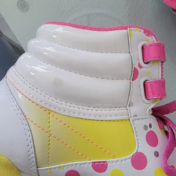 NEW Reebok Classic High Liquid Spring Dots Yellow Hot Lips Sneakers Size 7.5