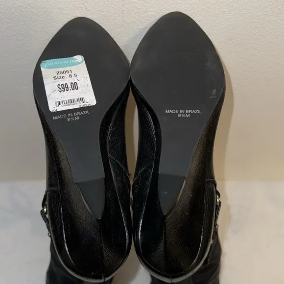 New! Retail $99 Steven By Steve Madden Tall Black Leather Size 8.5