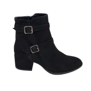 New Sesto Meucci Ferry Black Suede Heeled Boots