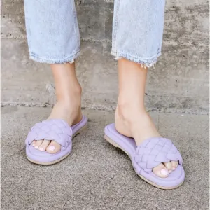 NEW Seychelles Bellissima Lavender Woven Slide Sandals Made in Italy Size 10