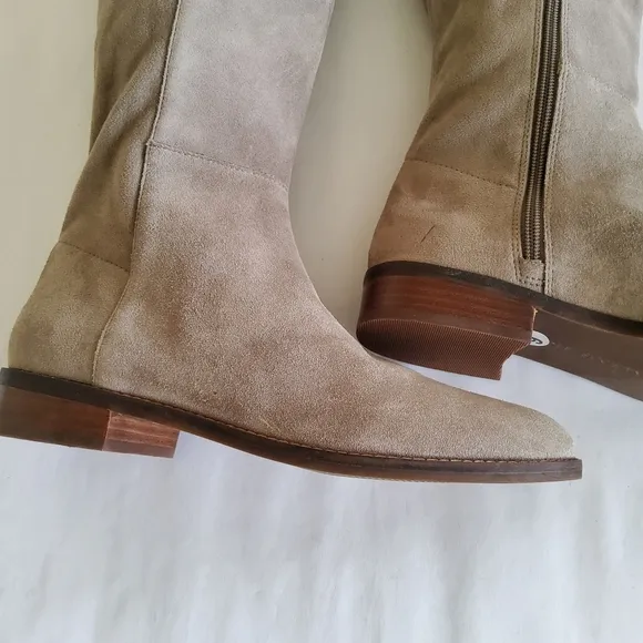 New Sole Society Suede Leather Grey Knee High Boots Size 9