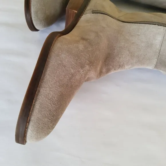 New Sole Society Suede Leather Grey Knee High Boots Size 9