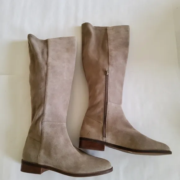New Sole Society Suede Leather Grey Knee High Boots Size 9