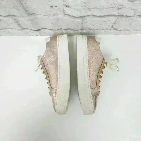 NEW SOLUDOS women's ibiza platform sneaker metallic Shoes Sz 8.5