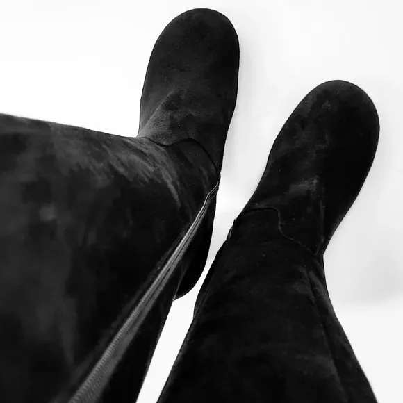 NEW‎ Stele Made In Italy Black Suede Knee High Boots 36 IT 6 US NWT Quiet Luxury