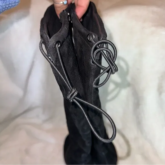 NEW‎ Stele Made In Italy Black Suede Knee High Boots 36 IT 6 US NWT Quiet Luxury